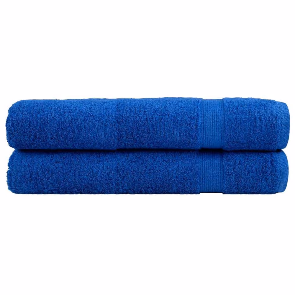 Berkfield Home SOLUND Premium Cotton Terry Towels, 2 Pack, Blue, W: 100 cm, L: 200 cm, 600gsm – 2