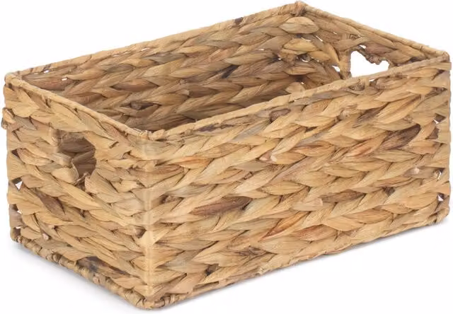 Red Hamper Shallow Water Hyacinth Storage Basket in Brown, 35 cm – 1