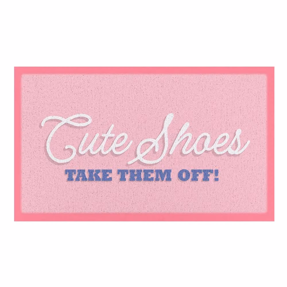 Artsy Mats Cute Shoes But Take Them Off Indoor and Outdoor Doormat, Pink, W: 70 cm, D: 40 cm – 2
