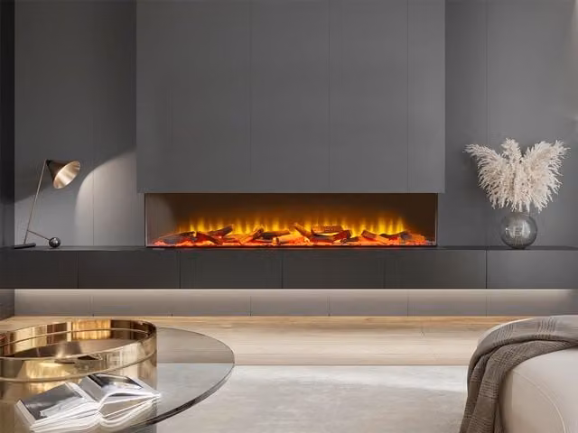 Acantha Aspire 150 Panoramic Media Wall Electric Fire in Black
