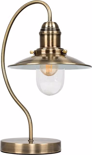 Ukai Fishermans Touch Table Lamp in Gold and Transparent Glass