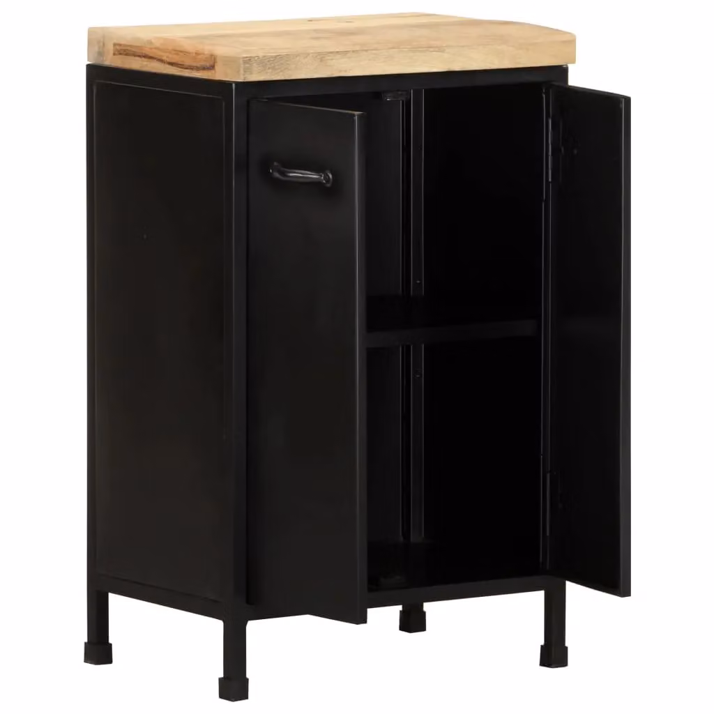Berkfield Home Rustic Brown Mango Wood Sideboard, W/D/H: 47 x 35 x 76 cm – 2