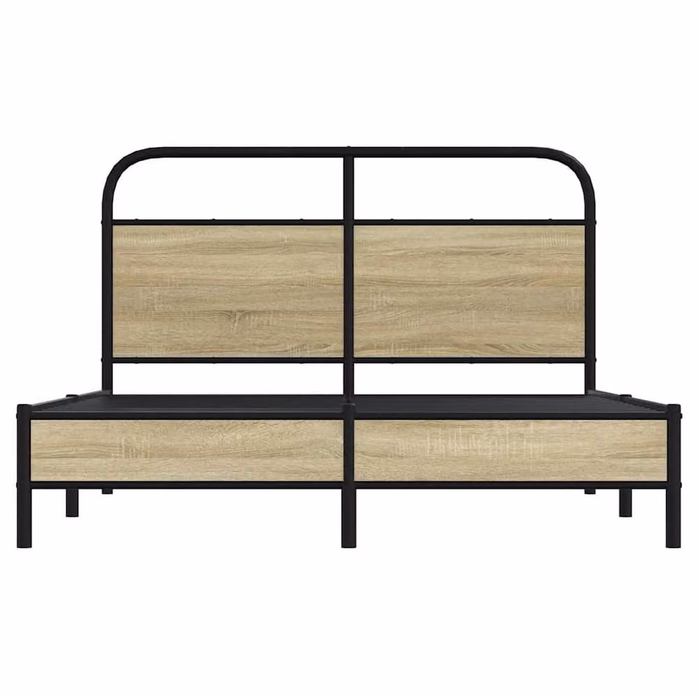 Berkfield Home Elegant Small Double Bed Frame in Sonoma Oak and Brown, W/D/H: 120 x 200 cm – 3