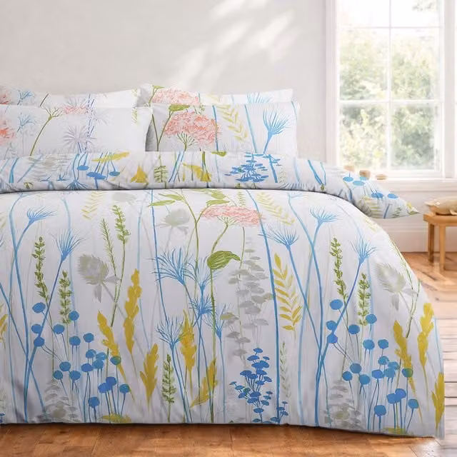 Florelle Reversible Wild Meadow Floral Duvet Cover Set, Multicolour, 200 x 220 cm