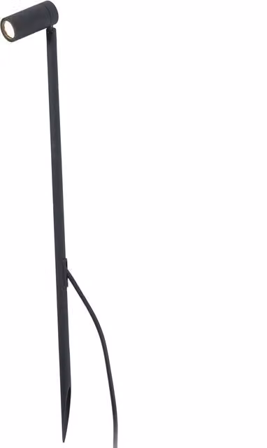Faro Seth LED Outdoor Tall Ground Spike Light in Black, IP44 Rated