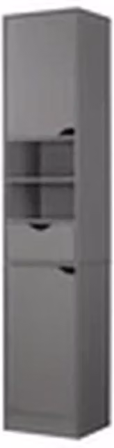 Havendro Modern Grey Wooden Tall 2 Door Bathroom Storage Cabinet with Internal Shelves H 170 x W 29 x D 35 cm – 1