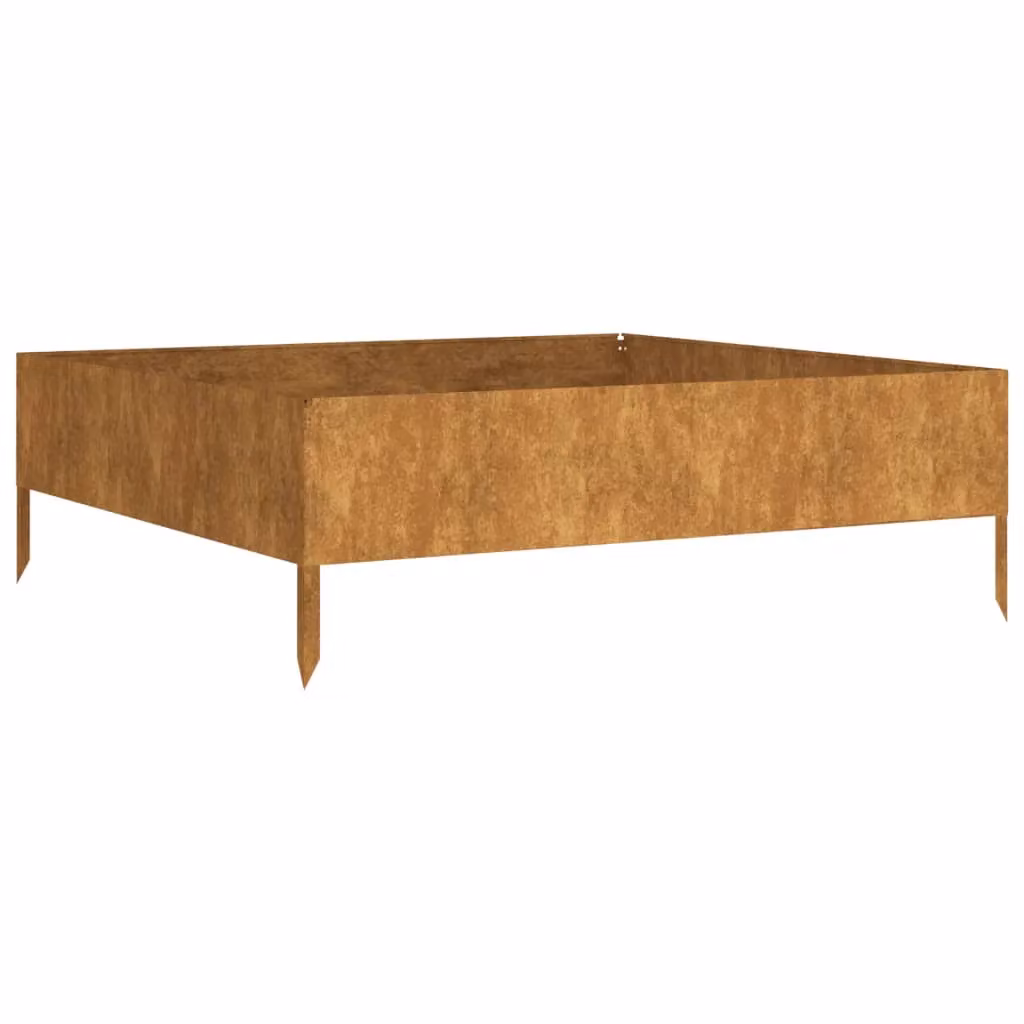 Berkfield Home Garden Raised Bed in Brown Corten Steel, W: 100 cm, D: 100 cm, H: 33.5 cm – 2