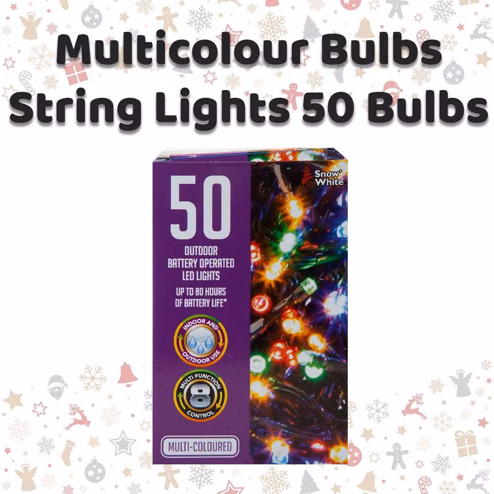 VFM e-Store Multicolour Christmas String Lights with 50 RGB Bulbs – 2