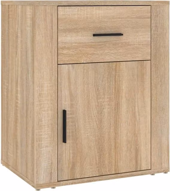 Berkfield Home Sonoma Oak Bedside Cabinet in Brown, W/D/H: 50 x 36 x 60 cm – 1