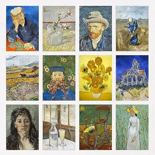 Artery8 50 Piece Vincent Van Gogh Aesthetic Collage Kit Multicolour Paper Art Prints, W/H: 15 x 10 cm – 5
