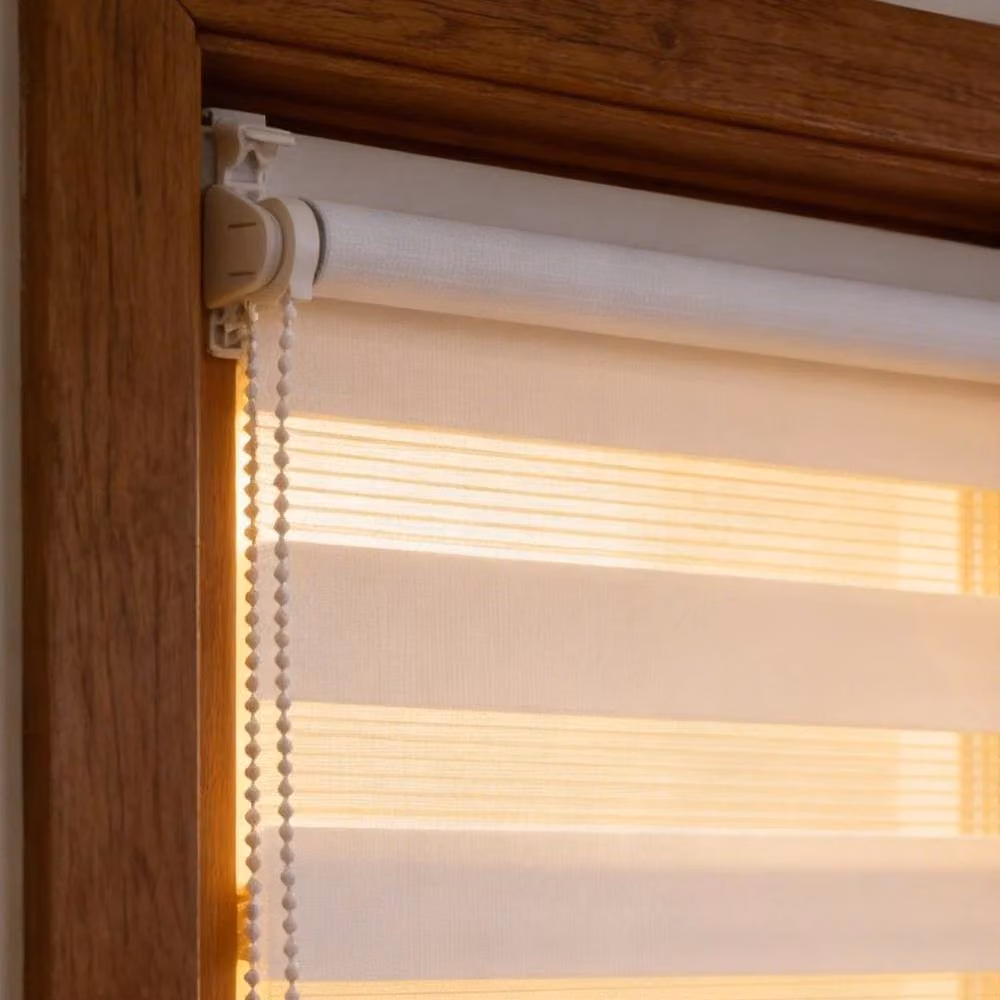 PAWNORA Zebra Day and Night Roller Blind in White, Width: 40 cm – 3