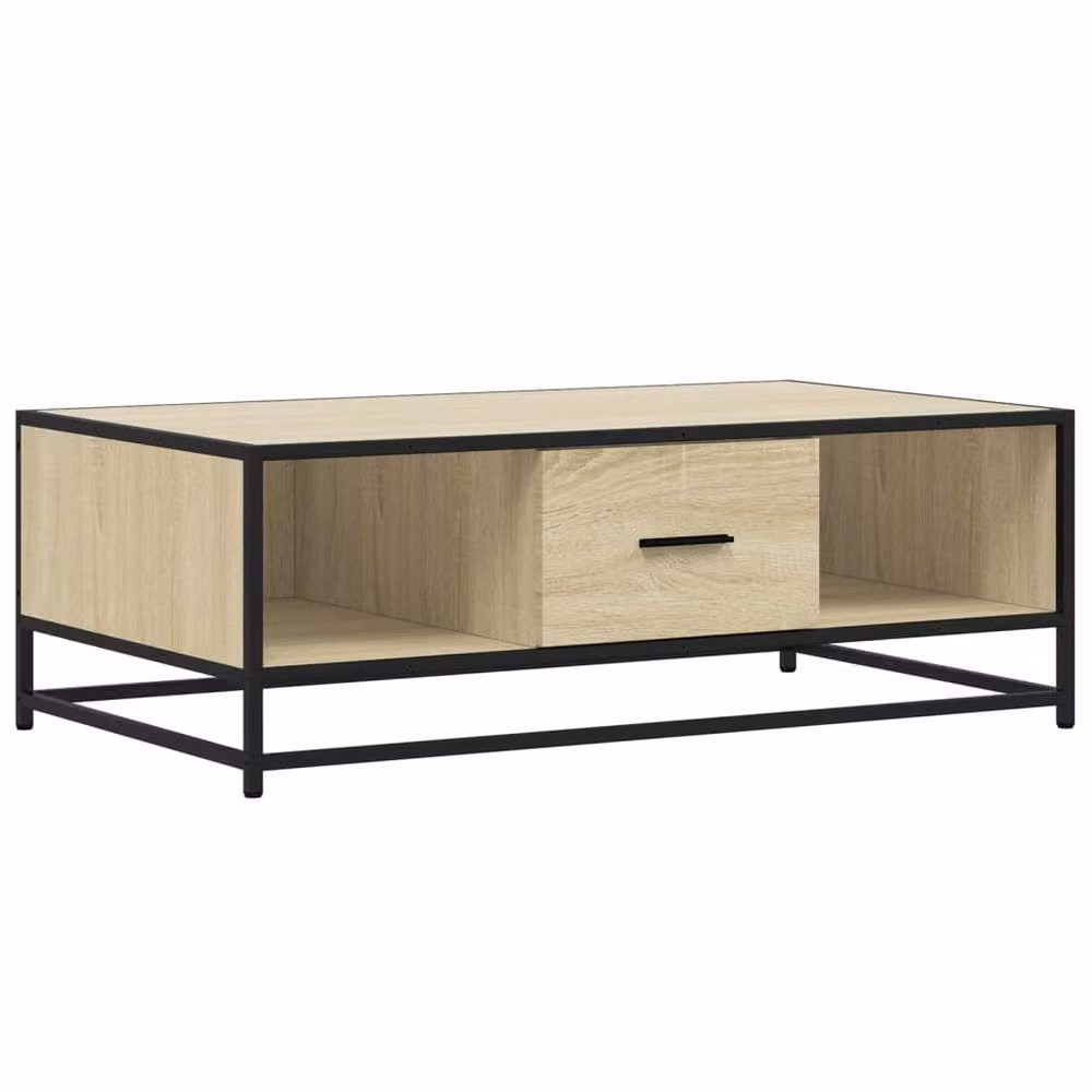 Berkfield Home Sonoma Oak Coffee Table in Light Beige, W/D/H: 100 x 57 x 35 cm – 2