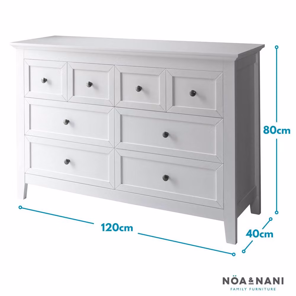 Nöa and Nani Karlstad 8 Drawer Chest of Drawers in White – 3