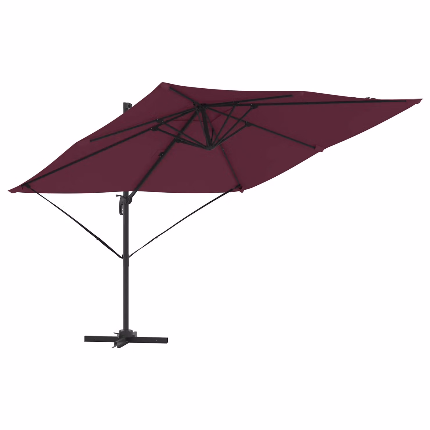 Berkfield Home Roma Cantilever Parasol in Bordeaux Red with Aluminium Frame, W/D/H: 286 x 285 x 265 cm – 2