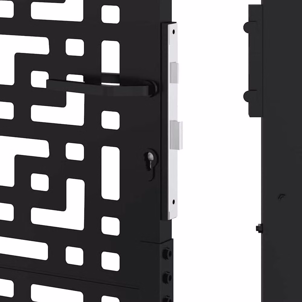 Berkfield Home Beautiful Steel Garden Gate in Black, W: 105 cm, H: 205 cm – 5