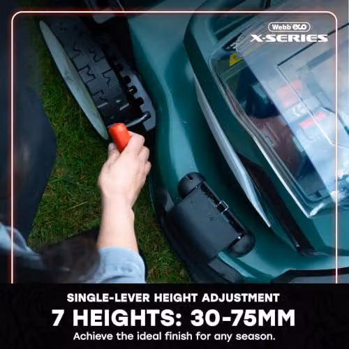 Webb 40V Brushless Self-Propelled Lawnmower in Green with 2 x 4Ah Rechargeable Batteries, Charger, Collection Bag and Mulching Kit, Cutting Width: 47 cm – 5