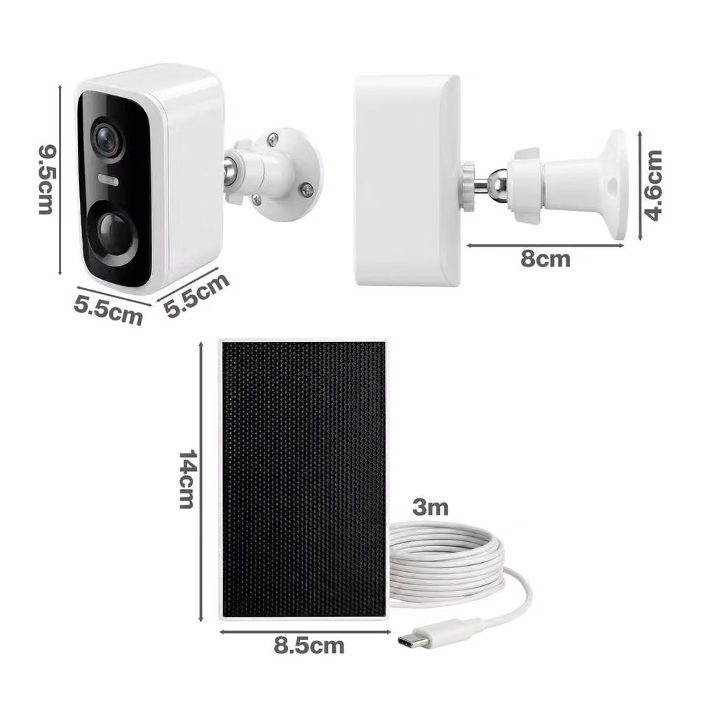 KORVIXA 2K Wireless Solar Powered Security Camera in White – 2
