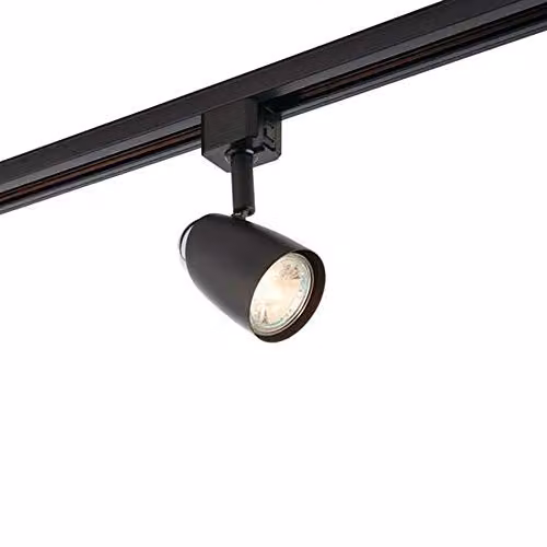 Loops Adjustable Tilt Ceiling Track Spotlight in Matt Black and Chrome, 50W Max GU10 Dimmable Downlight – 1