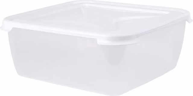 Wham Cuisine 10L Large Square Food Box, White and Transparent Plastic