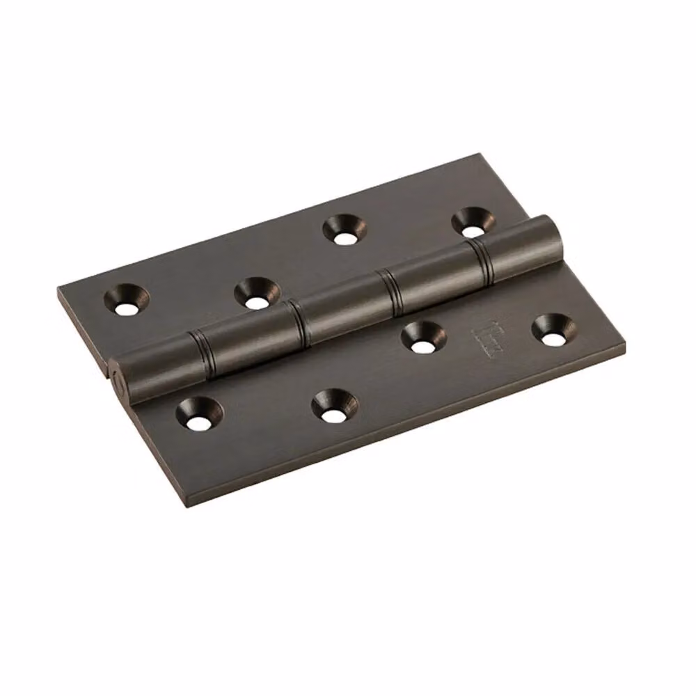 Loops 2x Pair Matt Bronze Brass Washered Butt Hinges for Internal Doors, H x W x D: 102 x 67 x 4 mm – 2