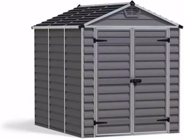 Palram Skylight Polycarbonate and Aluminium Shed in Dark Grey, L229 x W185.4 x H217 cm – 1
