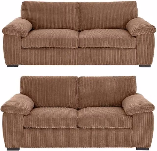 Snug Furniture Birmingham Ltd Amalfi Jumbo Cord 3+2 Sofa Set in Tan – 1