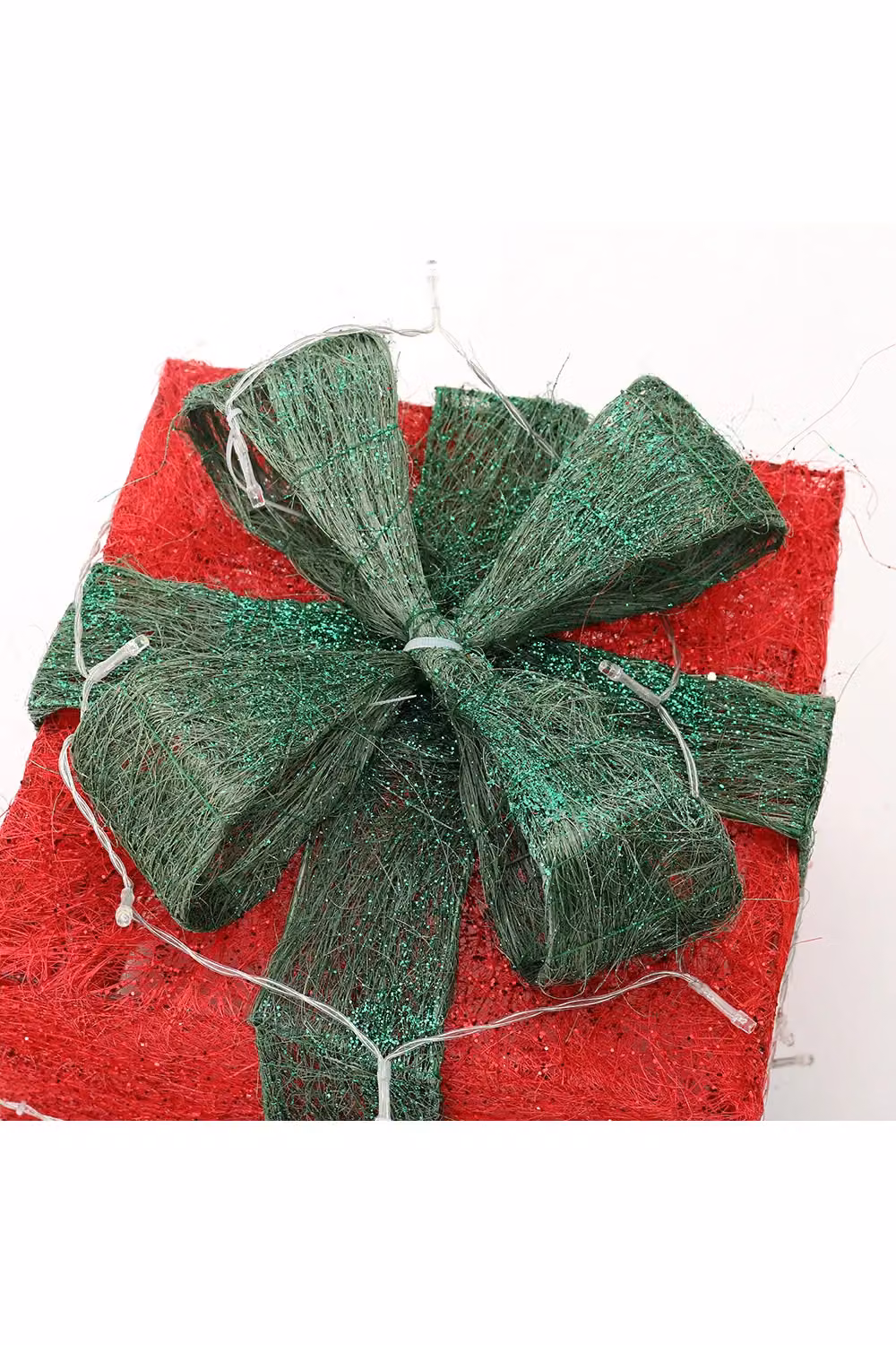 Living and Home 3-Pack Christmas Ornament Decorative Lighted Gift Boxes in Green and Red – 4