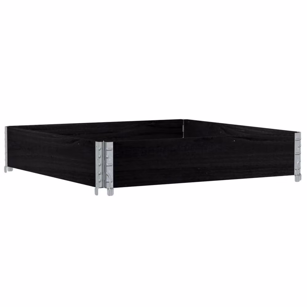 Berkfield Home Practical Garden Planter in Black, Solid Wood and Galvanised Steel, W: 100 cm – 3
