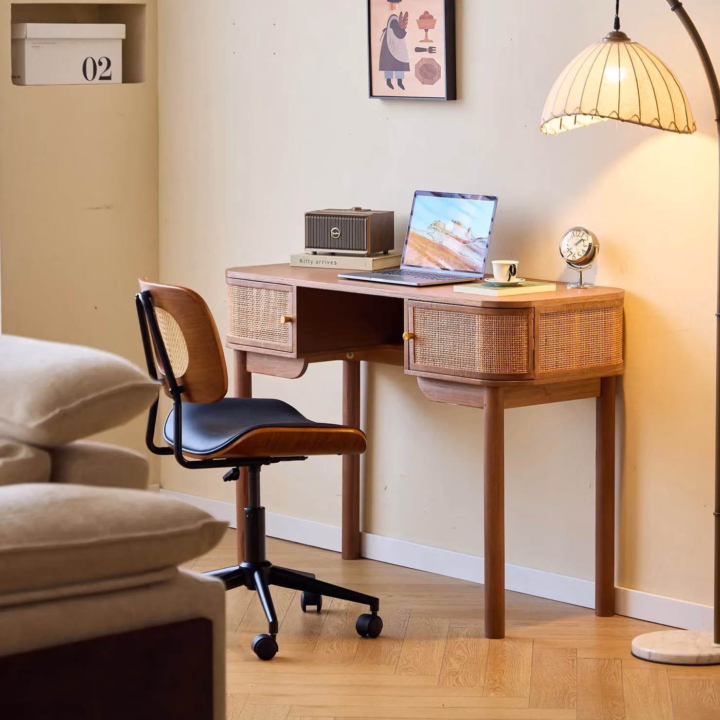 Nordlys Mid-Century Rectangular Wooden Writing Desk in Brown – 2