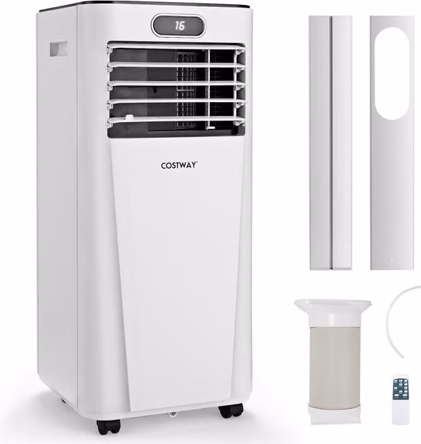 Costway Portable Monobloc Air Conditioner in White with Remote Control and Sleep Mode