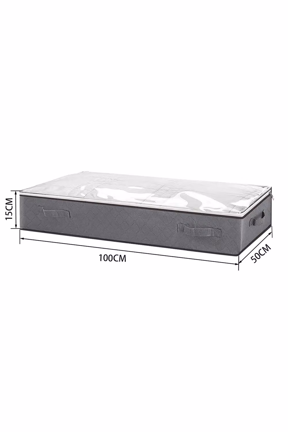 Living and Home Fabric Clothes and Quilt Storage Box with Handles, Dark Grey Under-Bed and Wardrobe Organiser – 3