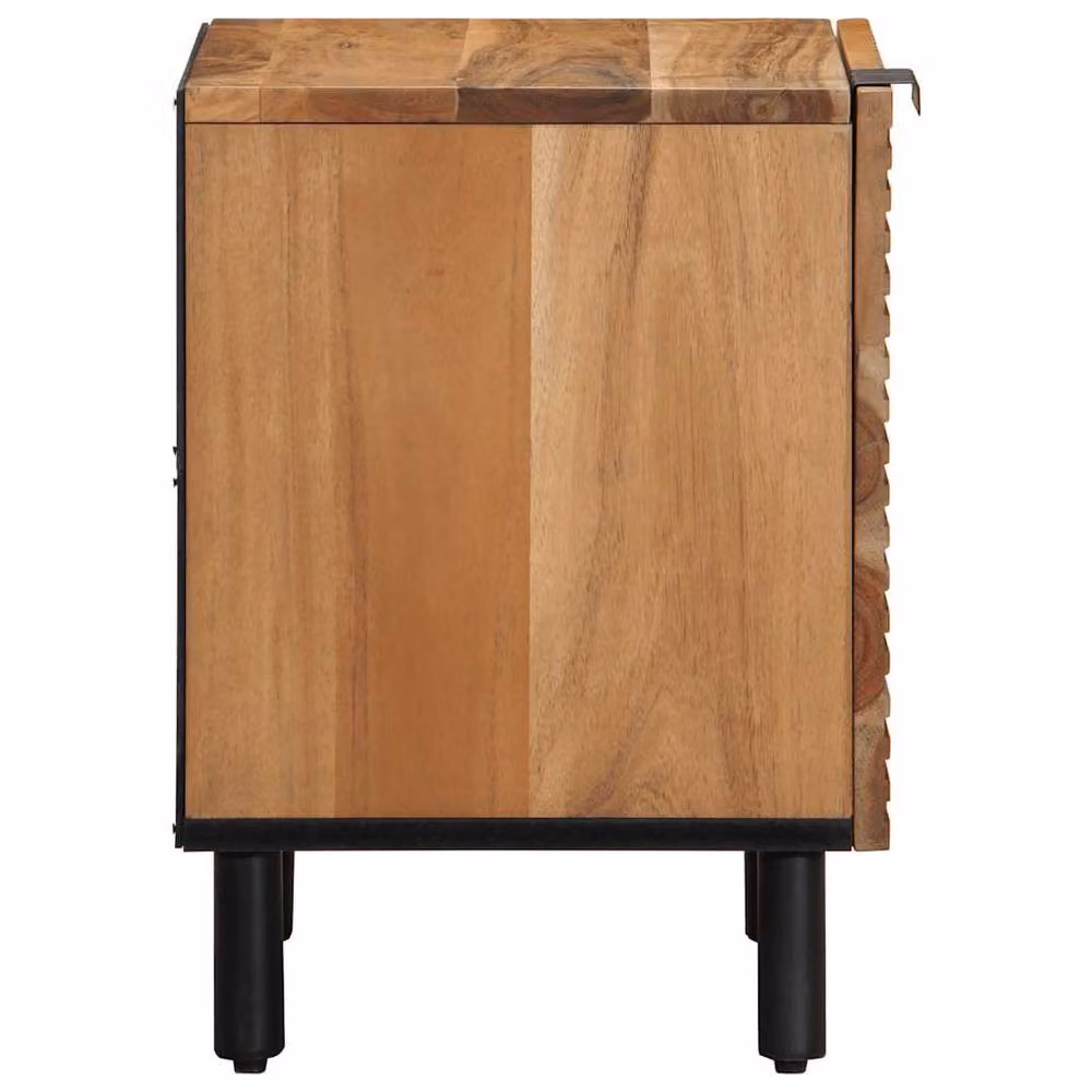 Berkfield Home Elegant Bedside Cabinets, Set of 2, Brown Solid Acacia Wood, W/D/H: 40 x 33 x 46 cm – 3