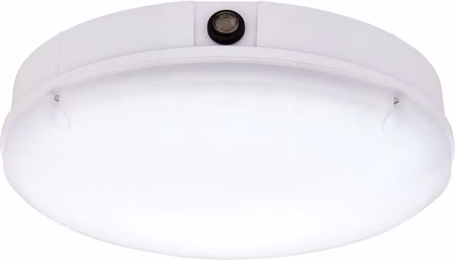 Loops White IP65 Bulkhead Light with 18W CCT SMD LED Module and Dusk Sensor