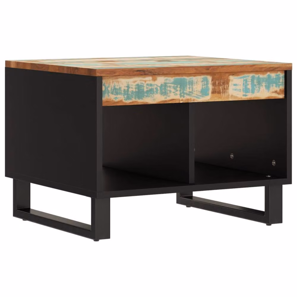 Berkfield Home Green Reclaimed Solid Wood Coffee Table, W: 55 cm, D: 50 cm, H: 40 cm – 3