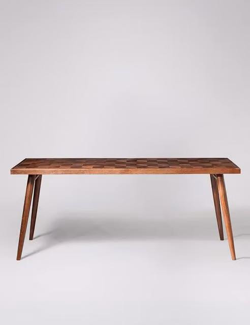 Swoon Terning Mid-Century Mango Wood 8 Seater Rectangular Dining Table in Brown