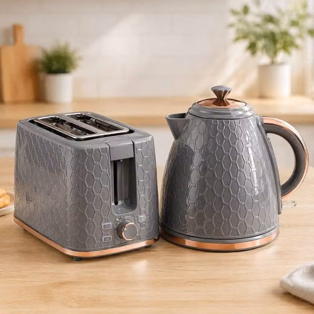 STILVORA Kettle and Toaster Set in Grey