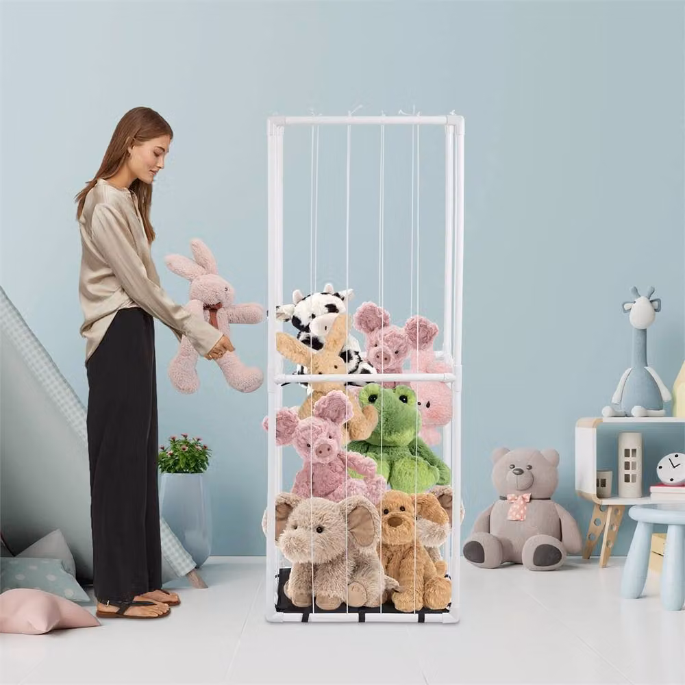 Nordara Plush Toy Storage Organizer for Kids Rooms in White – 2