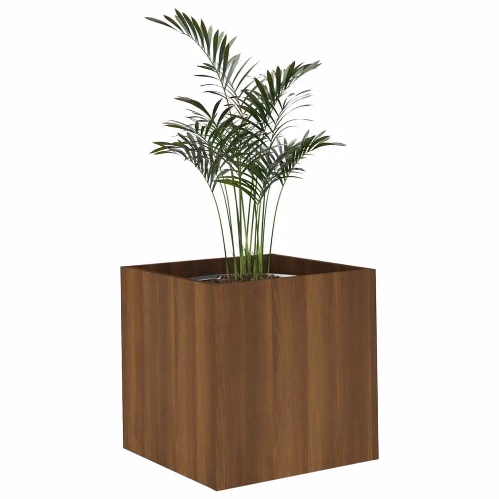 Berkfield Home Planter Box in Brown Oak Engineered Wood, W/D/H: 40 x 40 x 40 cm – 2