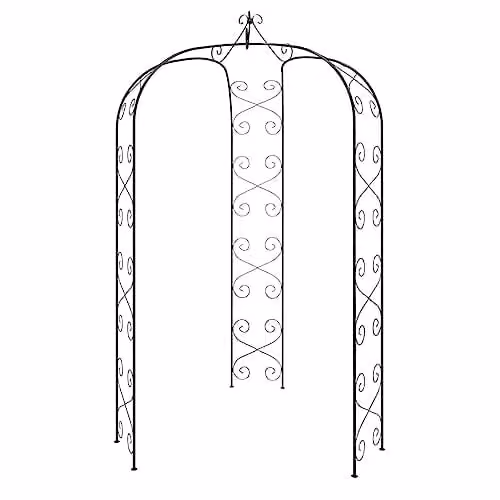 vidaXL Black Steel Garden Arch Trellis Support, W/D/H: 180 x 180 x 255 cm – 1