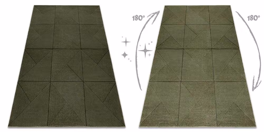 RugsX Aura Geometric Green Polyester Rug, W: 200 cm, D: 290 cm – 2