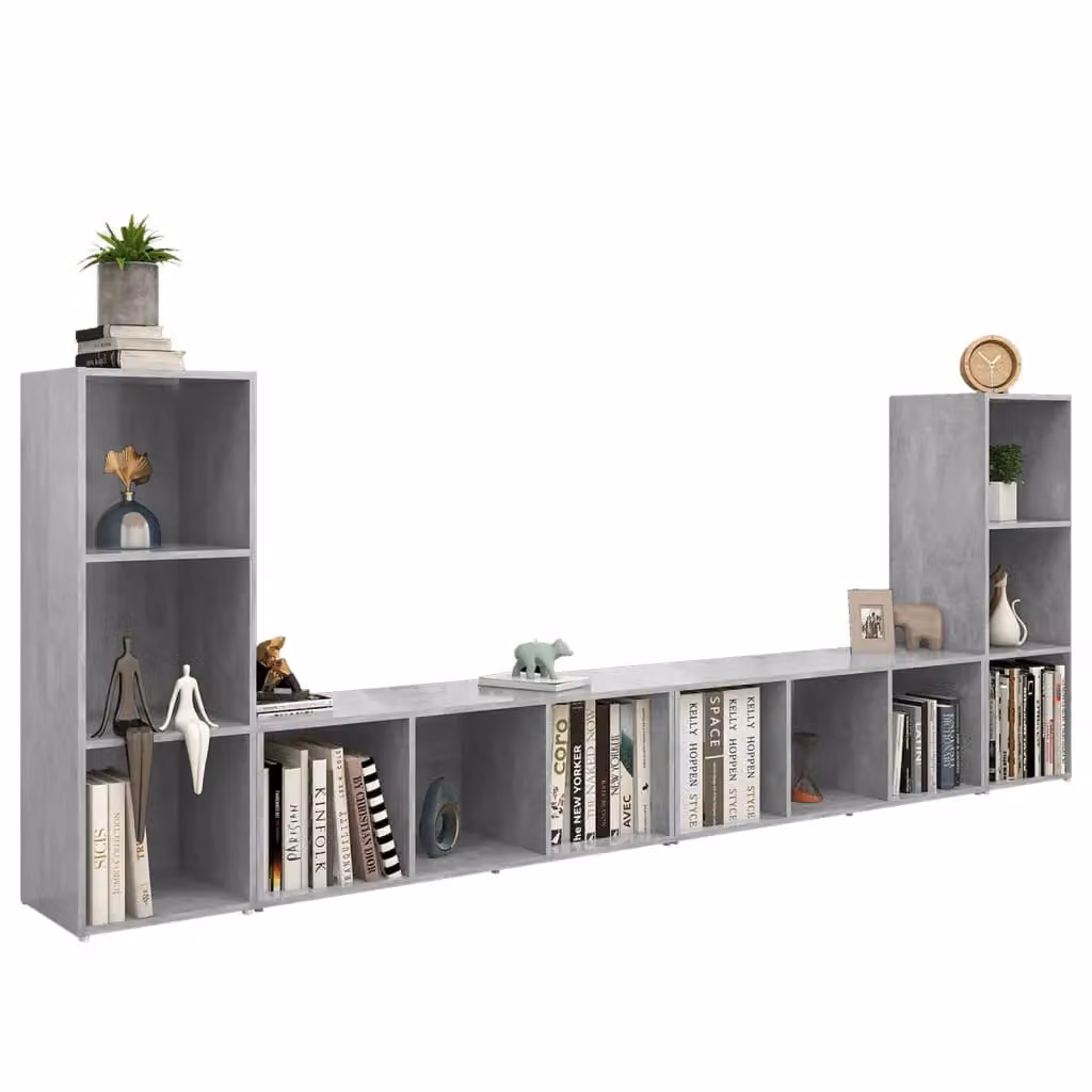 Berkfield Home TV Cabinet in Concrete Grey, Engineered Wood, W/D/H: 107 x 35 x 37 cm – 2