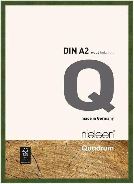 Nielsen Design Quadrum A2 Wooden Picture Frame in Green with Protective Glass Front – 1