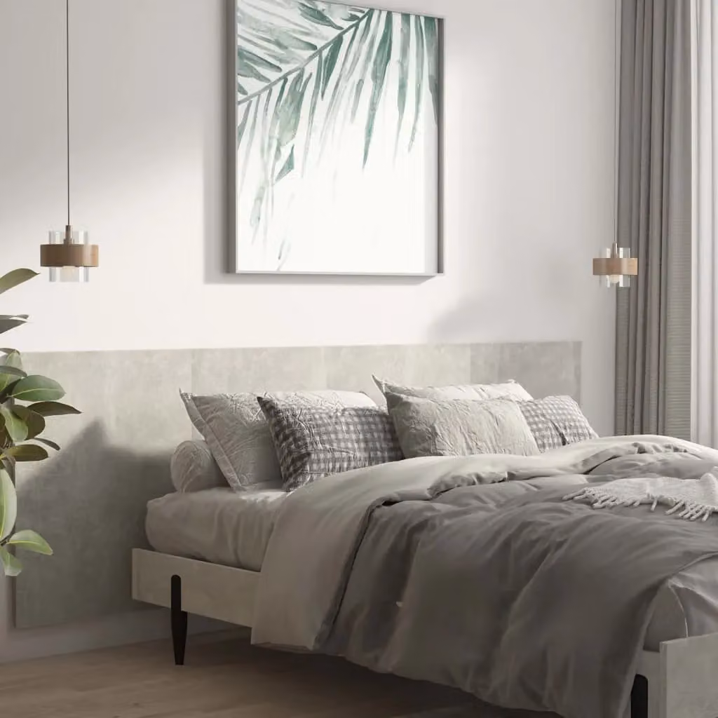 Berkfield Home Wall Headboard in Concrete Grey, W: 240 cm, D: 1.5 cm, H: 80 cm – 2