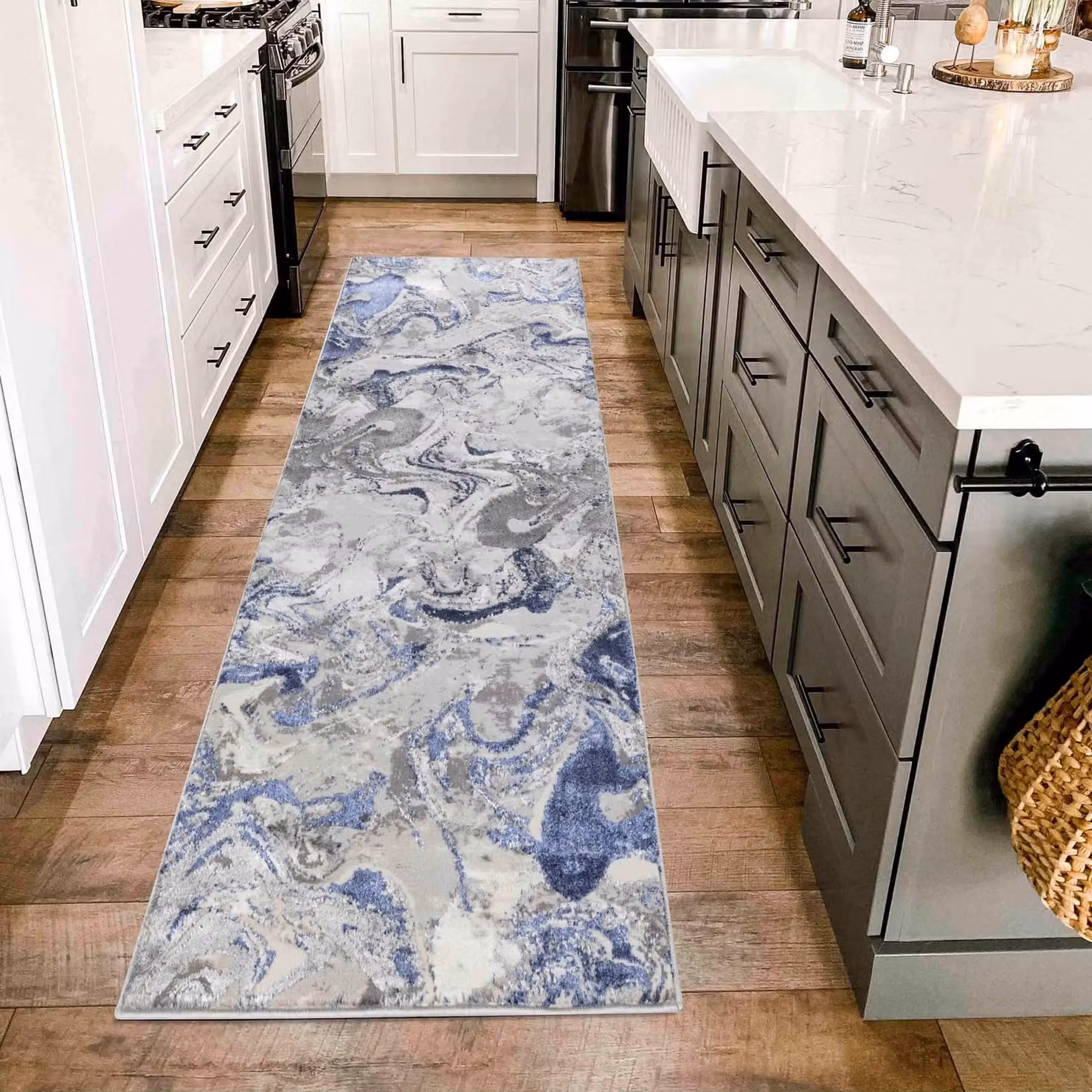Desire Rugs Solarius Modern Abstract Area Rug in Blue, W: 200 cm, D: 290 cm – 3