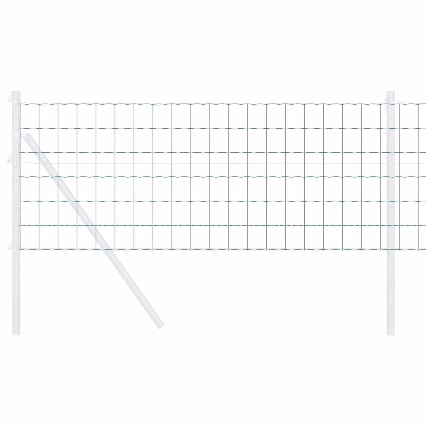 Berkfield Home Euro Fence Green PVC-Coated Steel Rectangular Fencing, W: 10 m, H: 0.8 m – 3