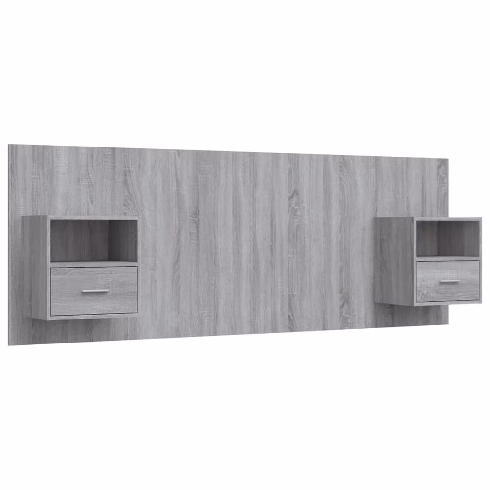 Berkfield Home Classic Bed Headboard with Integrated Nightstands in Grey Sonoma Engineered Wood, W/D/H: 120 x 32.5 x 80 cm – 2
