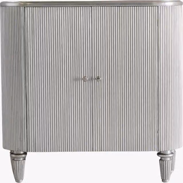 Perch and Parrow Jay Art Deco Drinks Cabinet in Silver