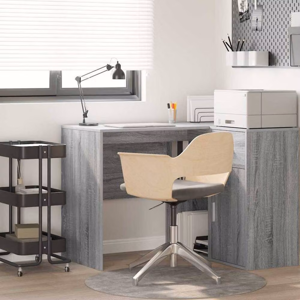Berkfield Home Modern Writing Desk in Grey Sonoma Wood Finish – 2