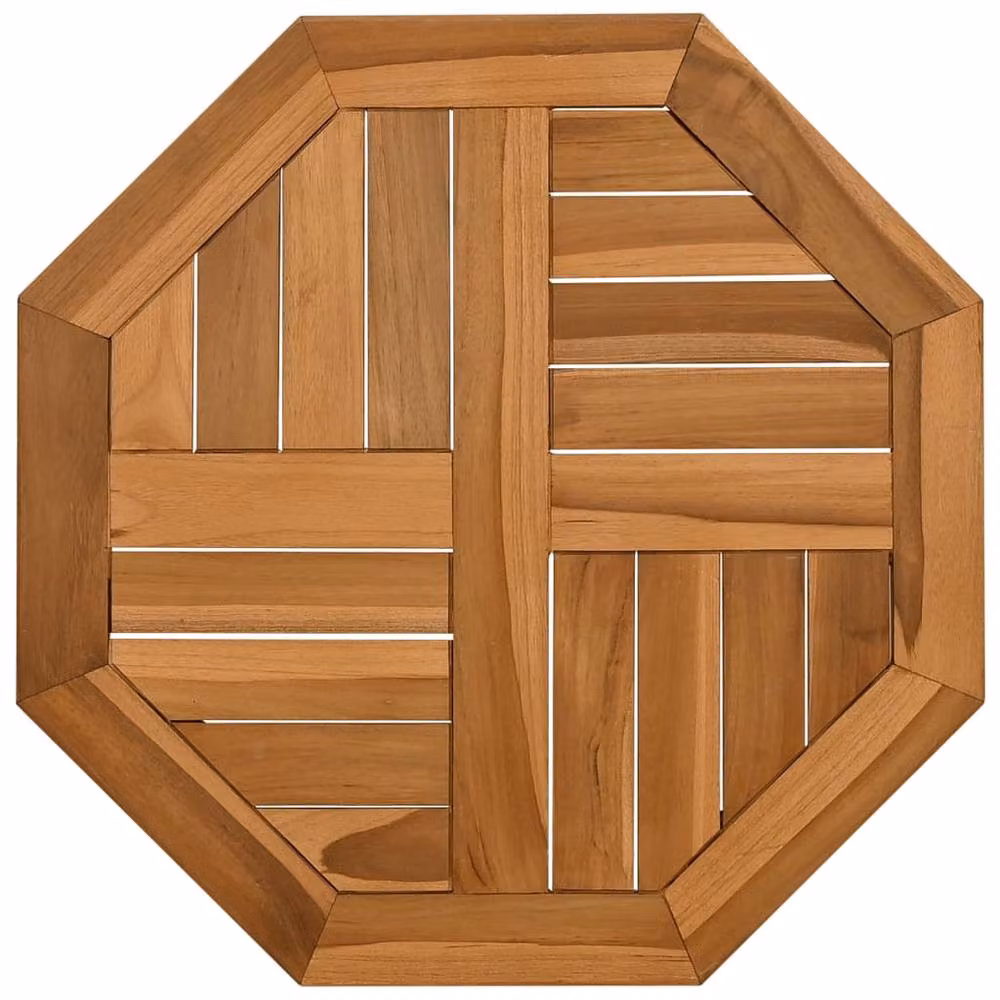 Berkfield Home Octagonal Solid Teak Wood Table Top, Brown, W/D/H: 50 x 50 x 2.5 cm – 2