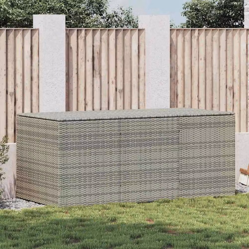 Berkfield Home Grey Poly Rattan Garden Storage Box W/D/H: 180 x 90 x 70 cm – 2